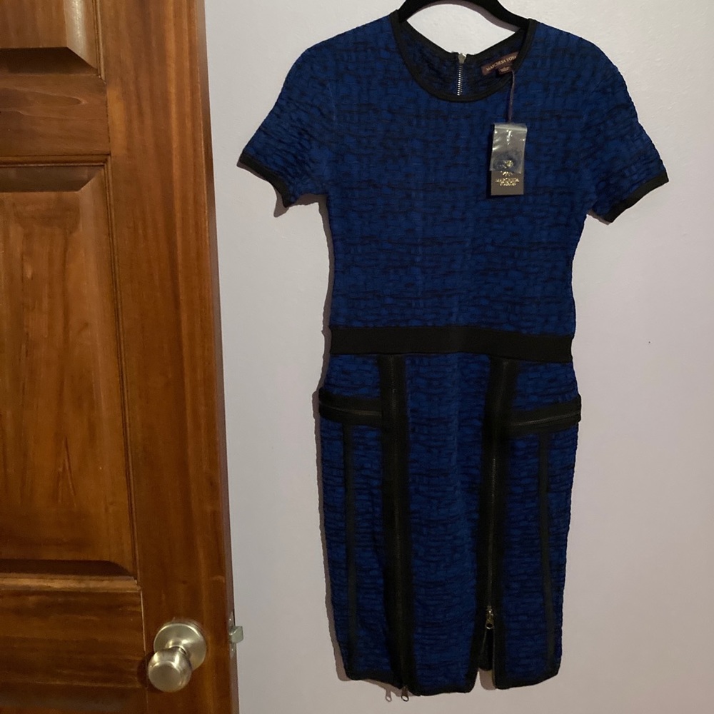black and blue dress